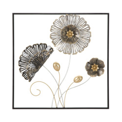 Panneau mural carré en fer – 50x50 cm – Déco murale industrielle sobre