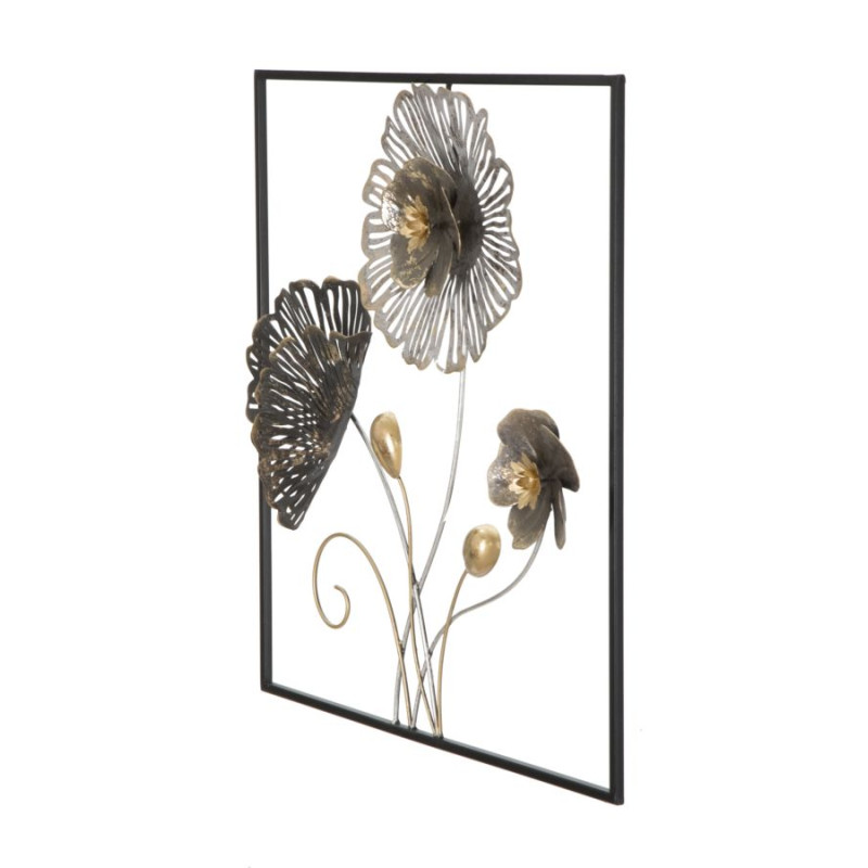 Panel de pared cuadrado de hierro – 50x50 cm – Decoración de pared industrial rústica