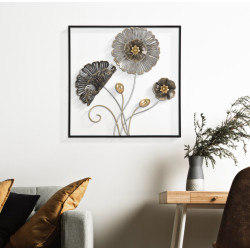 Painel de parede quadrado em ferro – 50x50 cm – Decoração de parede industrial sóbria