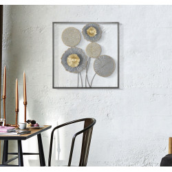 Painel de parede de ferro Squity – 50x50 cm – Design geométrico industrial