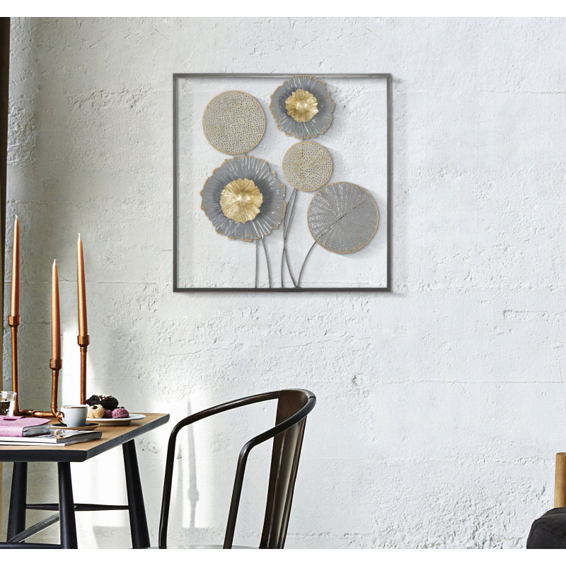 Panneau mural fer Squity – 50x50 cm – Design industriel géométrique