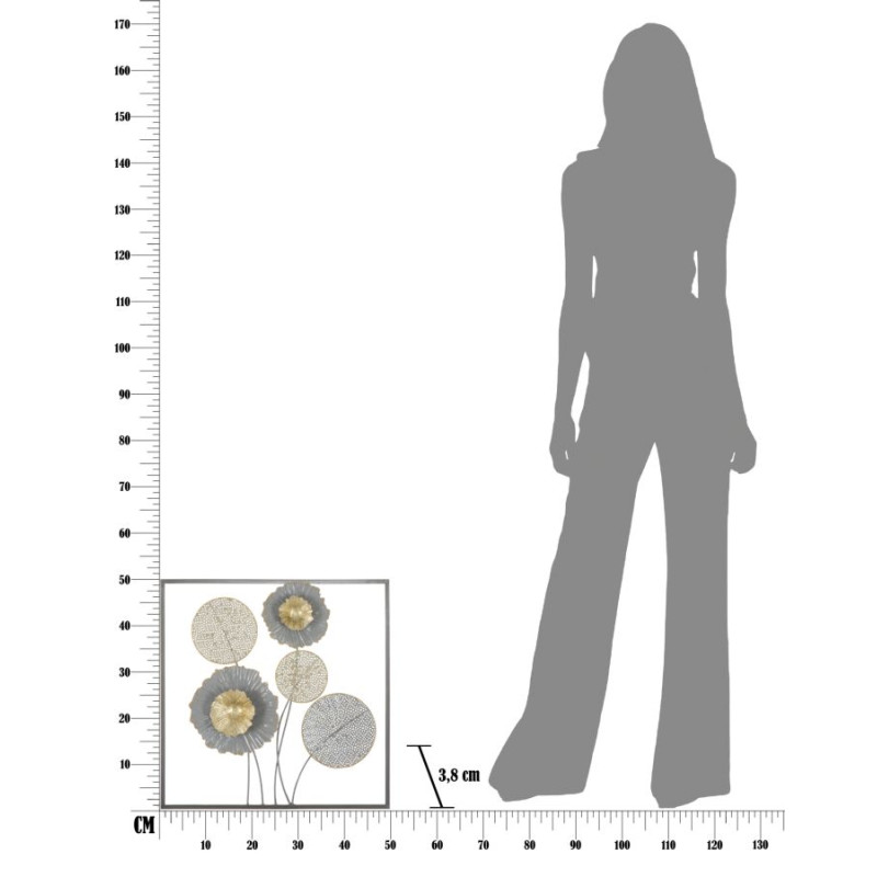 Pannello murale in ferro Squity – 50x50 cm – Design industriale geometrico