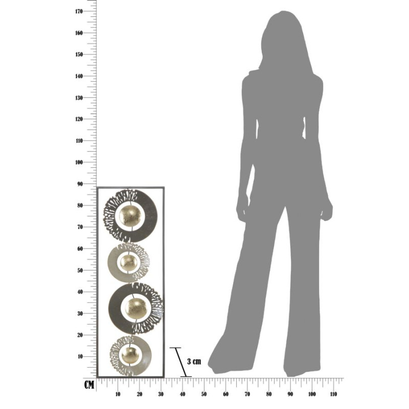 Anello da parete in ferro – 31x89 cm – Elemento decorativo industriale moderno