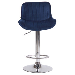 Lot de 2 tabourets de bar Lentini en velours chromé bleu