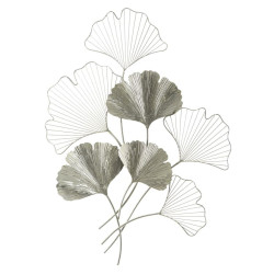 Panneau mural argent Goxy – 62x86 cm – Métal brillant style Glam