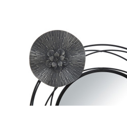 Panneau mural avec miroirs ronds foncés – 117x49 cm – Élégance moderne