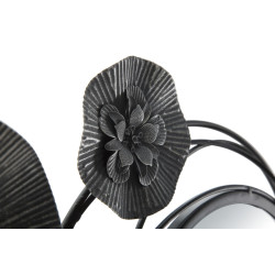 Panel de pared con espejos redondos oscuros – 117x49 cm – Elegancia moderna