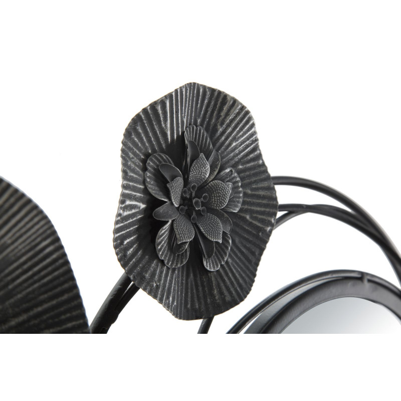 Pannello murale con specchi rotondi scuri – 117x49 cm – Eleganza moderna