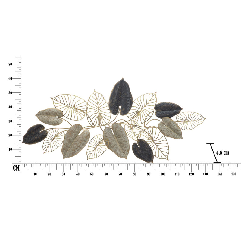 Pannello murale in ferro Century – Modello A – 131x61 cm – Decorazione murale dorata Glam