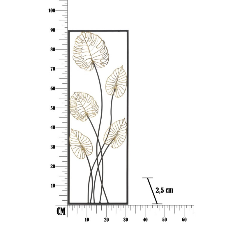 Painel de parede em ferro Luxy – Modelo A – 31x90 cm – Elegância Glam moderna