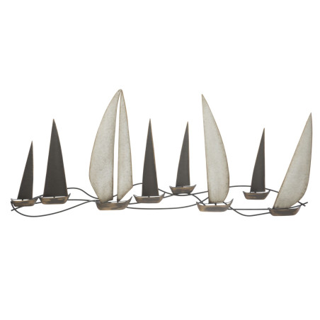 Pannello murale in ferro Regata – 119x51 cm – Raffinata decorazione industriale