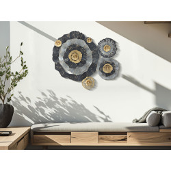 Pannello murale in ferro Otos – 100x80 cm – Design Glam dorato