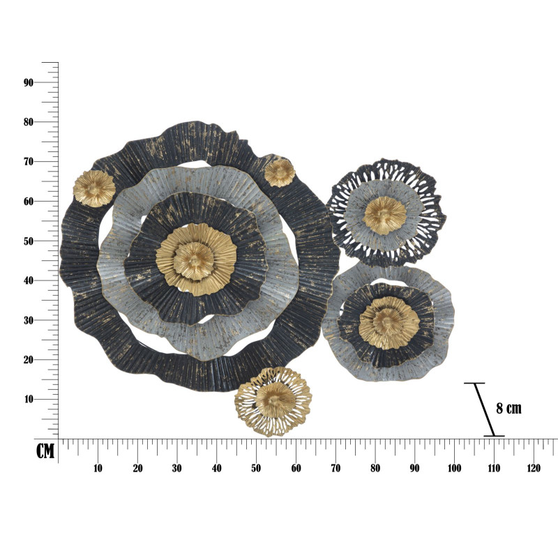 Pannello murale in ferro Otos – 100x80 cm – Design Glam dorato