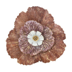 Pannello murale in ferro Bunga – 73x72 cm – Elegante fiore metallico Glam