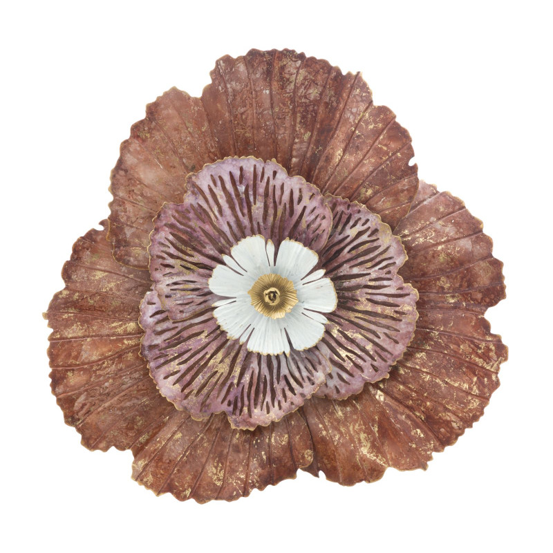 Panneau mural fer Bunga – 73x72 cm – Fleur métallique Glam élégante