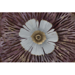 Painel de parede de ferro Bunga – 73x72 cm – Flor metálica glamorosa e elegante