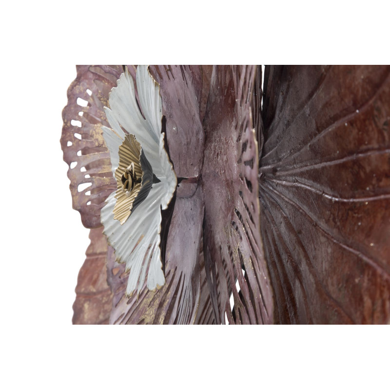 Painel de parede de ferro Bunga – 73x72 cm – Flor metálica glamorosa e elegante