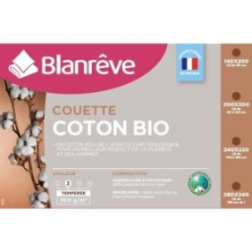 BLANREVE Couette tempérée Coton BIO - 300g/m≤ - 140x200cm