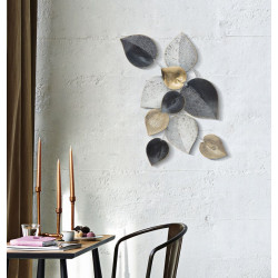 Panneau mural fer demi-feuille – Modèle B – 62x40 cm – Style Glam naturel