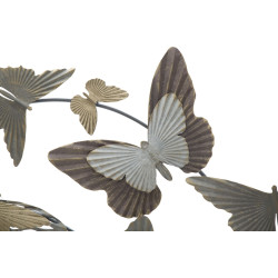 Painel de parede de ferro Butterfly Smart – 118x52 cm – Borboletas Glam douradas