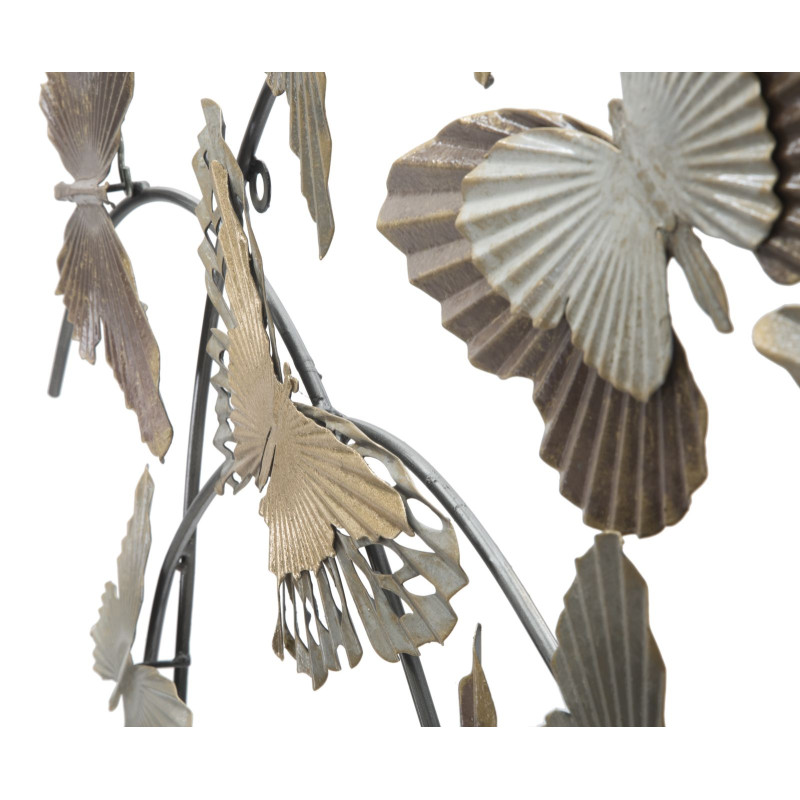 Painel de parede de ferro Butterfly Smart – 118x52 cm – Borboletas Glam douradas