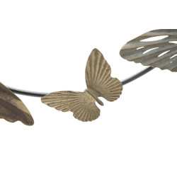 Painel de parede de ferro Butterfly Smart – 118x52 cm – Borboletas Glam douradas
