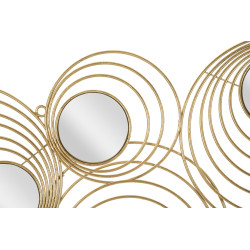 Pannello murale in ferro a raggi – 90x45 cm – Metallo dorato effetto sole Glamour