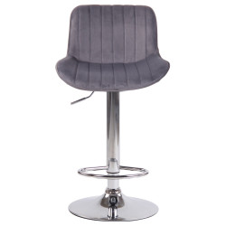 Lot de 2 tabourets de bar Lentini en velours chromé gris foncé
