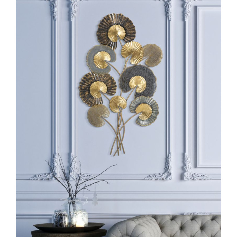 Panel de pared de hierro -C- – 63x109 cm – Diseño vertical Glam moderno