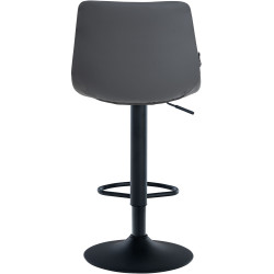 Lot de 2 tabourets de bar Jerry simili cuir noir gris