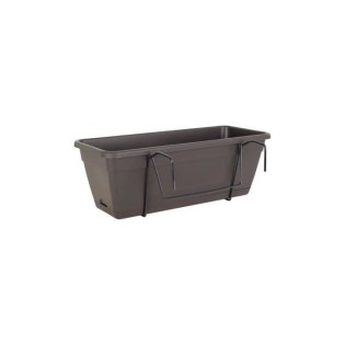 ARTEVASI Kit Jardiniere Venezia avec réserve d'eau - 10 L - 49 x 19,5 x 16,6 cm - Gris anthracite