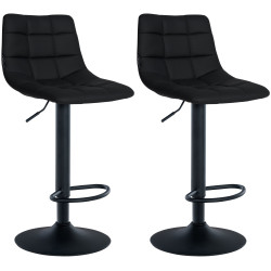 Set di 2 sgabelli da bar Jerry in similpelle nera