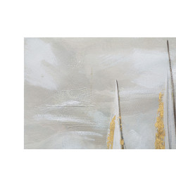 Peinture murale bateau doré – 100x80 cm – Tableau Glam lumineux et raffiné