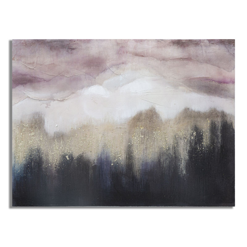 Pintura de Parede Montanha Rosa – 80x60 cm – Paisagem Suave e Romântica Glam
