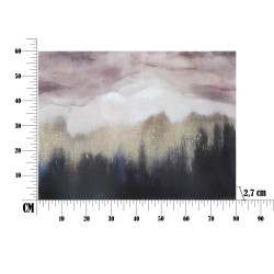 Pintura de Parede Montanha Rosa – 80x60 cm – Paisagem Suave e Romântica Glam