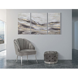 Peinture murale Monty – Ensemble 3 pièces – 45x80 / 60x80 cm – Triptyque Glam artistique