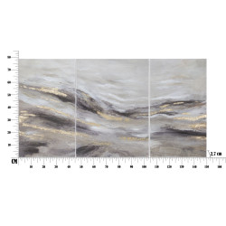 Pintura de pared Monty – Juego de 3 piezas – 45x80 / 60x80 cm – Tríptico artístico Glam