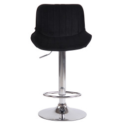 Lot de 2 tabourets de bar Lentini en velours chromé noir