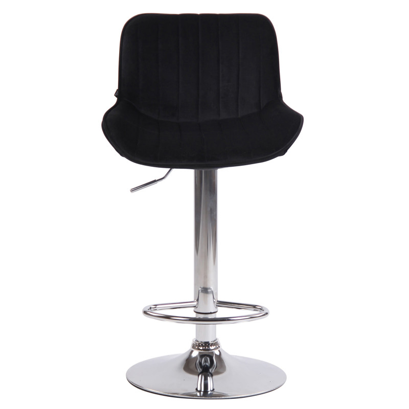 Lot de 2 tabourets de bar Lentini en velours chromé noir