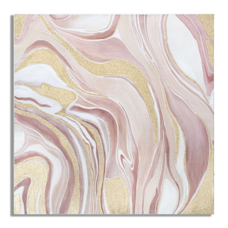 Pintura de Parede Pinkly – 80x80 cm – Toque Rosa Glam Suave e Feminino