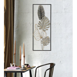 Painel de parede de ferro Plam – Modelo A – 28x74 cm – Design minimalista e chique