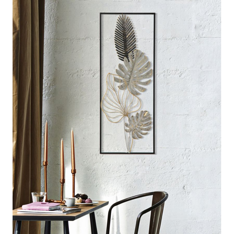 Painel de parede de ferro Plam – Modelo A – 28x74 cm – Design minimalista e chique