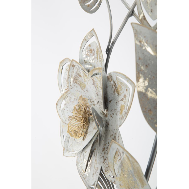 Pannello murale in ferro battuto Artic – 39x67 cm – Motivo floreale Glam elegante