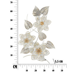 Pannello murale in ferro battuto Artic – 39x67 cm – Motivo floreale Glam elegante