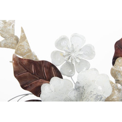 **Italiano:** Pannello murale in ferro Bouquet – 83x55 cm – Fiore metallico chic e raffinato