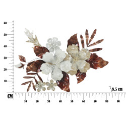 Painel de Parede em Ferro Bouquet – 83x55 cm – Flor Metálica Chique e Refinada