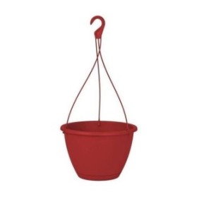 ARTEVASI Pot de fleurs suspendu Algarve - 8 L - 31 x 31 x 20,5 cm - Rouge foncé