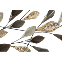 Painel de parede em ferro Ramo – 46x87 cm – Motivo natural Glam e design