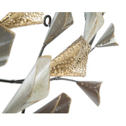 Pannello murale in ferro Ramo – 46x87 cm – Motivo naturale Glam e design