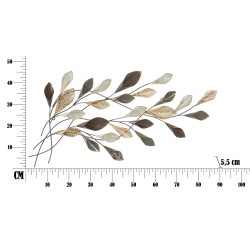 Painel de parede em ferro Ramo – 46x87 cm – Motivo natural Glam e design